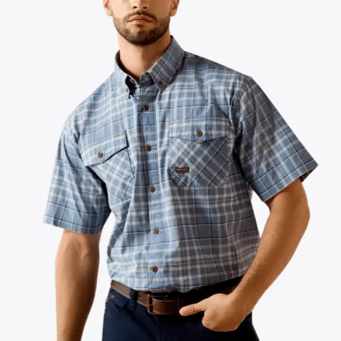 Ariat MNS Rebar Made Tough DuraStretch Work Shirt DARK DENIM 10071411